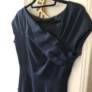 J. Crew Origami Navy Crepe Sheath Dress